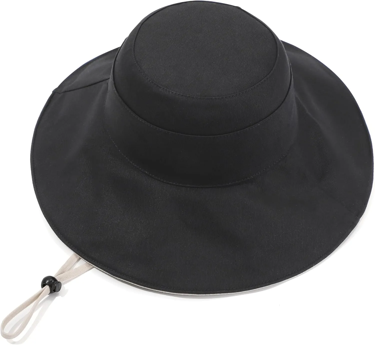 Womens Foldable Shapeable Brim Sun Hat UPF 50  Cotton Wide Brim Beach Adjustable Chin Strap Hat Sun Protection Cap