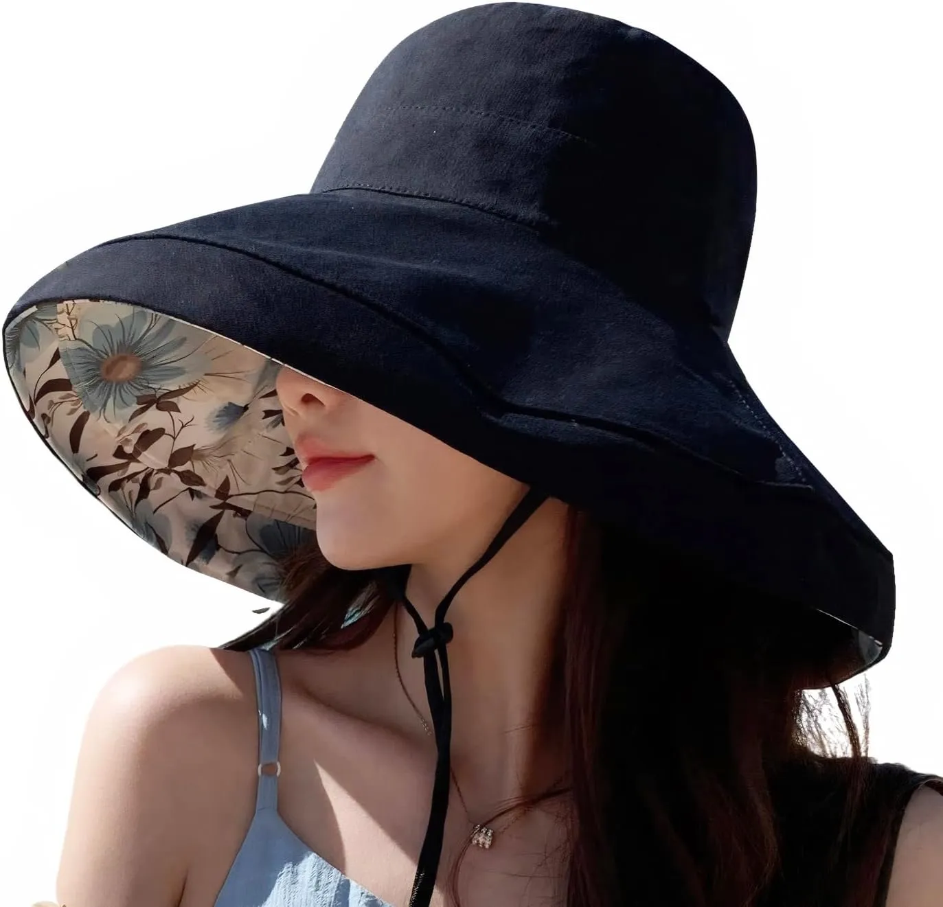 Womens Hat Wide Brim Summer Beach Sun Hat for Women UPF50 