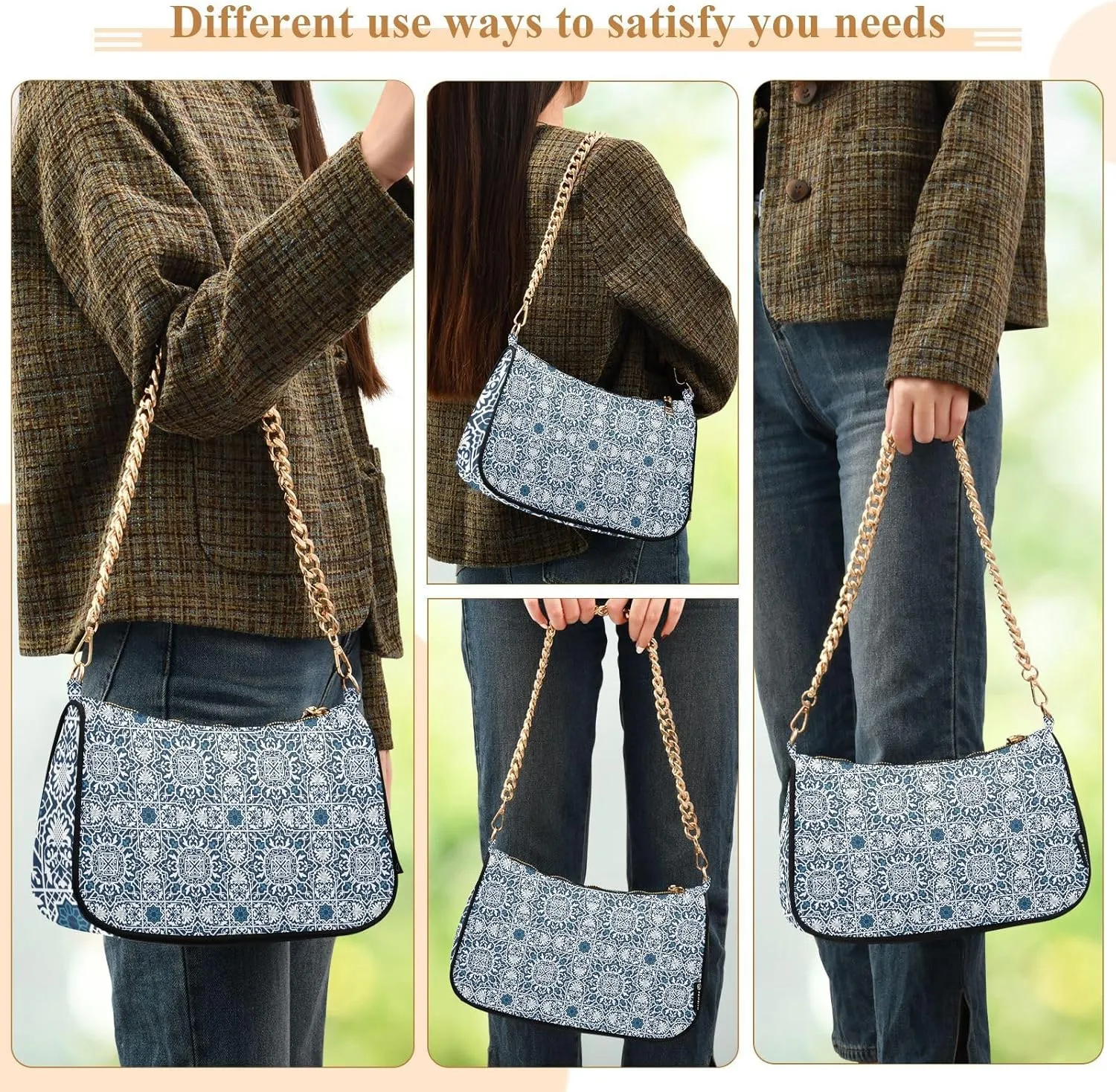 Womens Purses and Handbags Women's Shoulder Handbags Bag Clutch Handbag with Chain Strap Multicolor 1