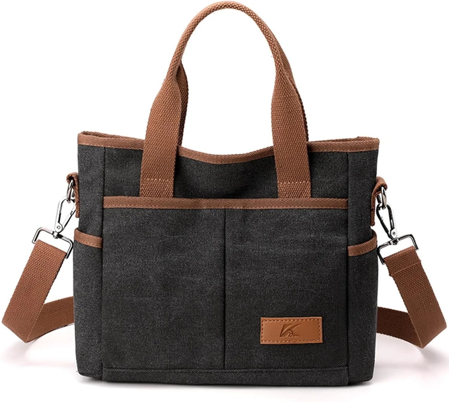 Women's Small Canvas Tote Purses Casual Multi-pocket Shoulder Crossbody Bag Everyday Handbags