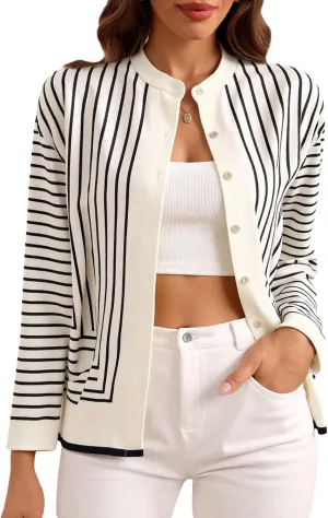 Women's Striped Mock Neck Shirt Button Down Long Sleeve Business Casual Blouses