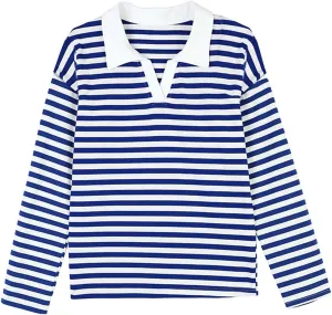 Women's Striped Oversized Hoodies,2024 Casual Cowl Neck Long Sleeve Fleece Sweatshirts,Pullover Tunic Cute Winter