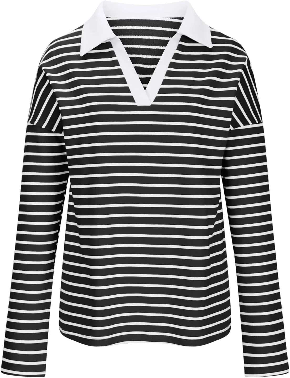 Women's Striped Oversized Hoodies,2024 Casual Cowl Neck Long Sleeve Fleece Sweatshirts,Pullover Tunic Cute Winter