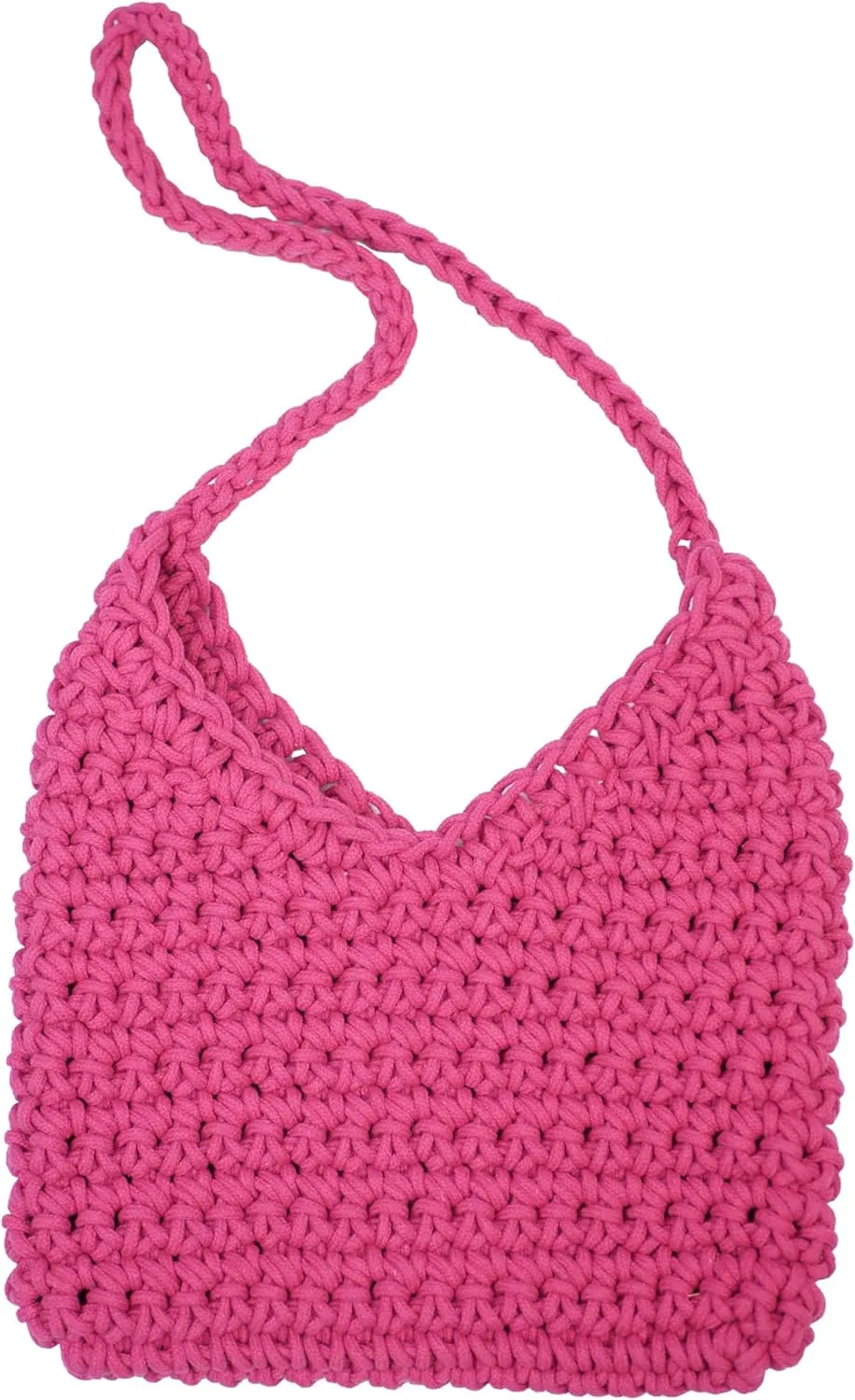 Women's Summer Beach HandBag Cotton Rope Vacation Hand- Woven Shoulder Bag Purse Dumpling Bag