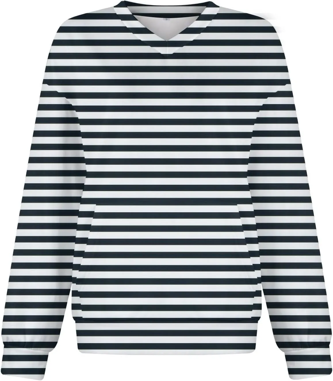 Womens Tops Trendy Striped V-Neck Sweatshirts Casual Long Sleeve Shirts Lightweight Pullover With Pockets