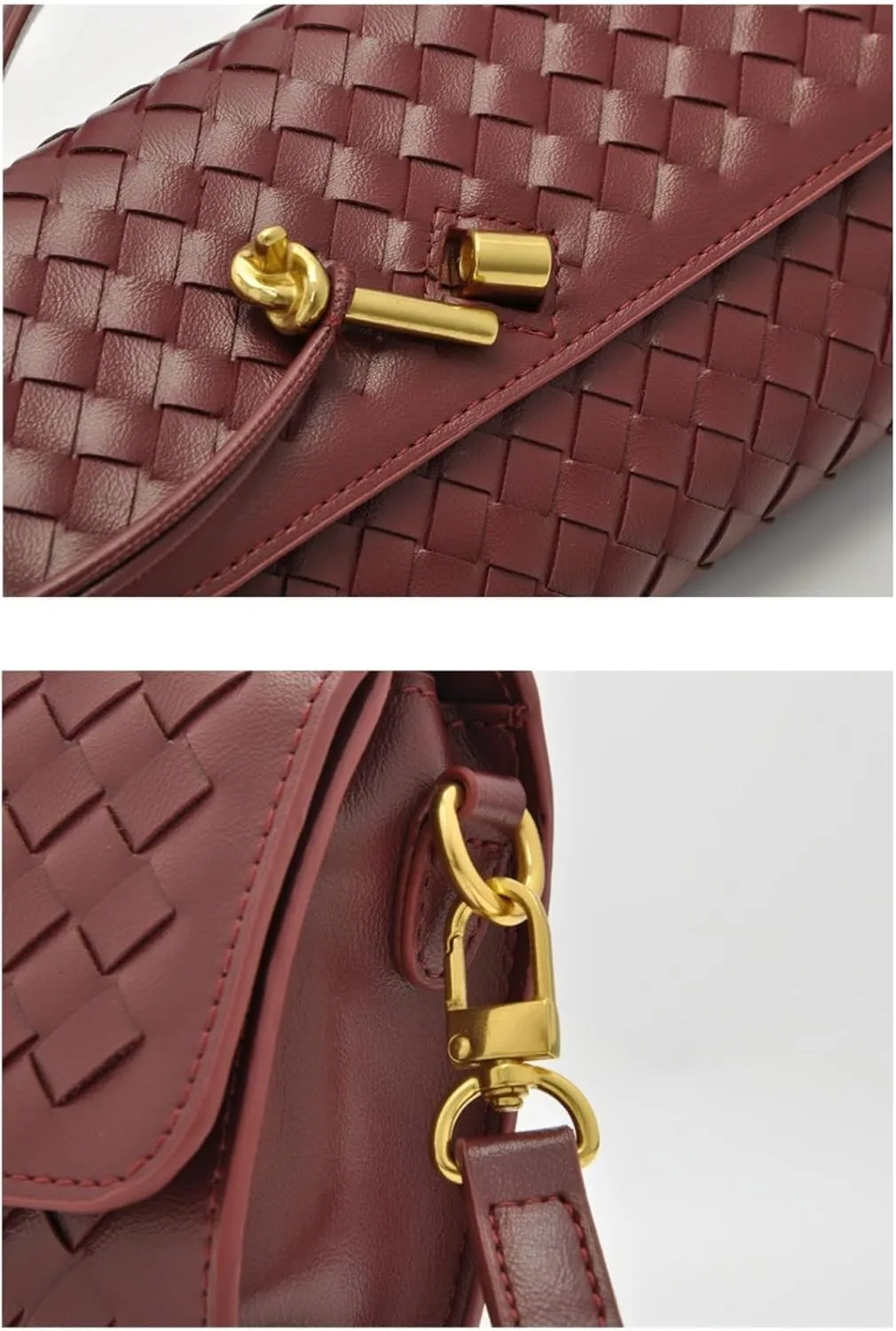 Woven Clutch Purse for women PU Leather Shoulder Bag Casual Fashion Party Evening Handbag Crossbody