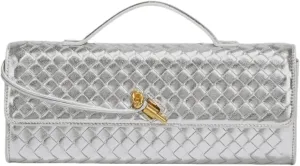 Woven Clutch Purse for women PU Leather Shoulder Bag Casual Fashion Party Evening Handbag Crossbody