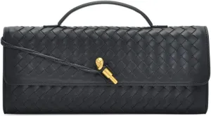 Woven Clutch Purse for women PU Leather Shoulder Bag Casual Fashion Party Evening Handbag Crossbody