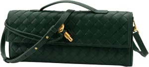 Woven Clutch Purses for Women Evening Bag Handmade Leather Shoulder Handbag Fashion Crossbody Purse
