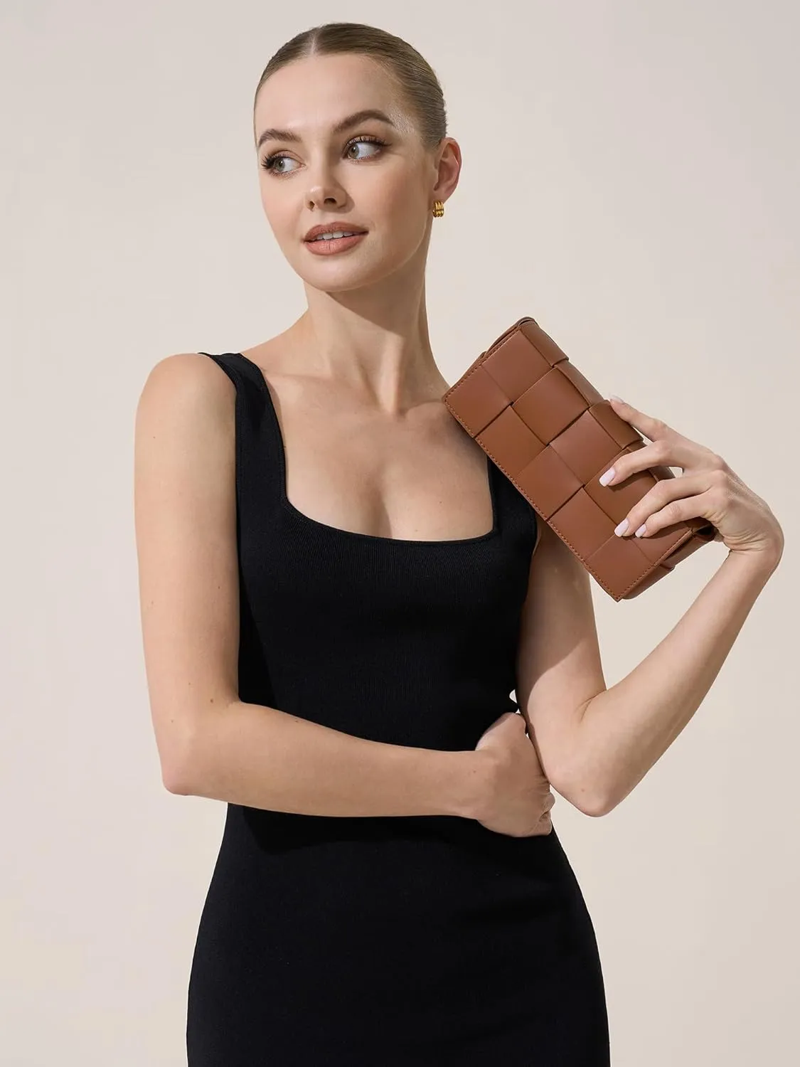 Woven Clutch Purses for Women - Sleek Shoulder Handbag for Evening, Formal Events, Wedding, Party, Special Occasions