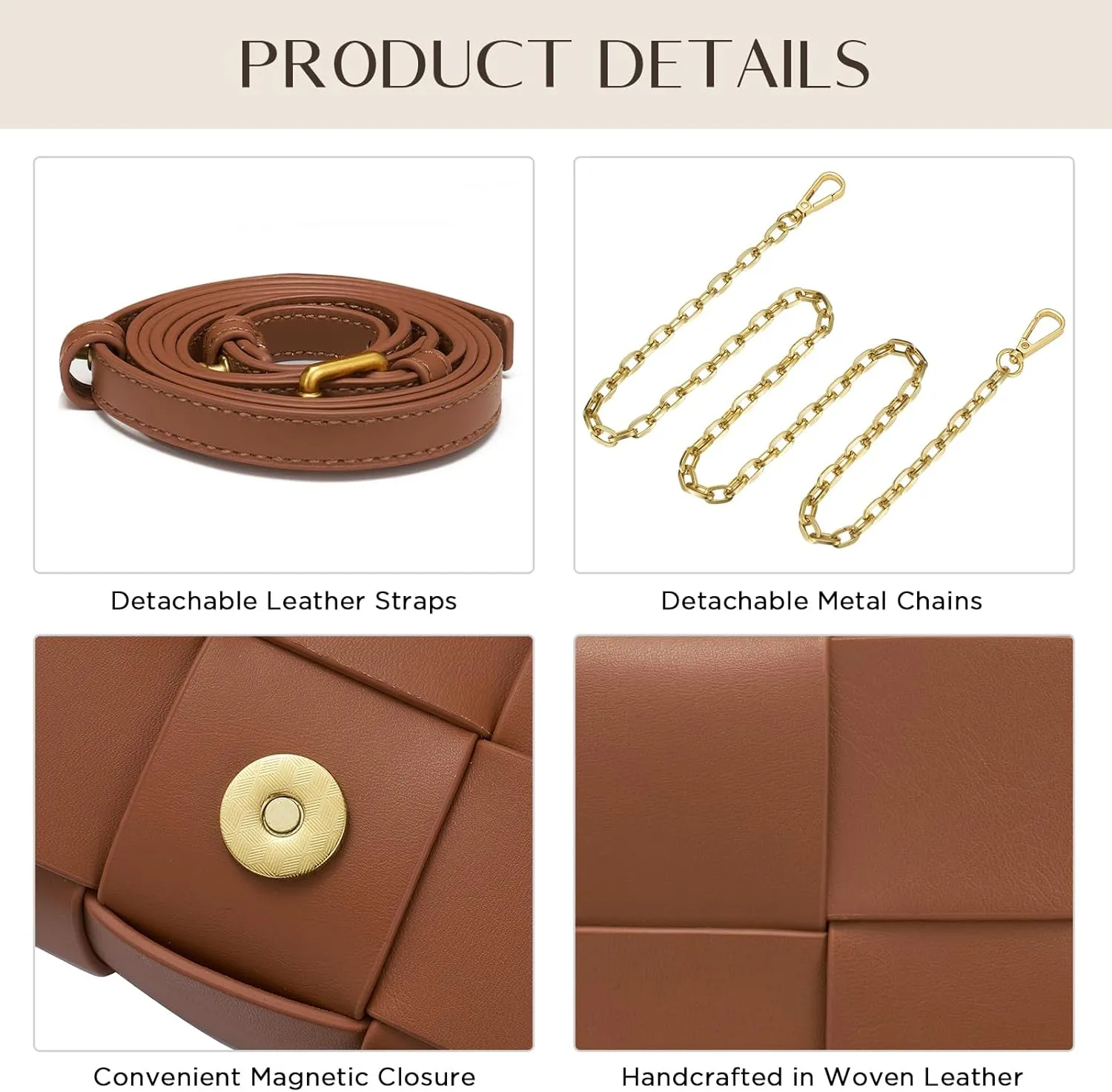 Woven Clutch Purses for Women - Sleek Shoulder Handbag for Evening, Formal Events, Wedding, Party, Special Occasions