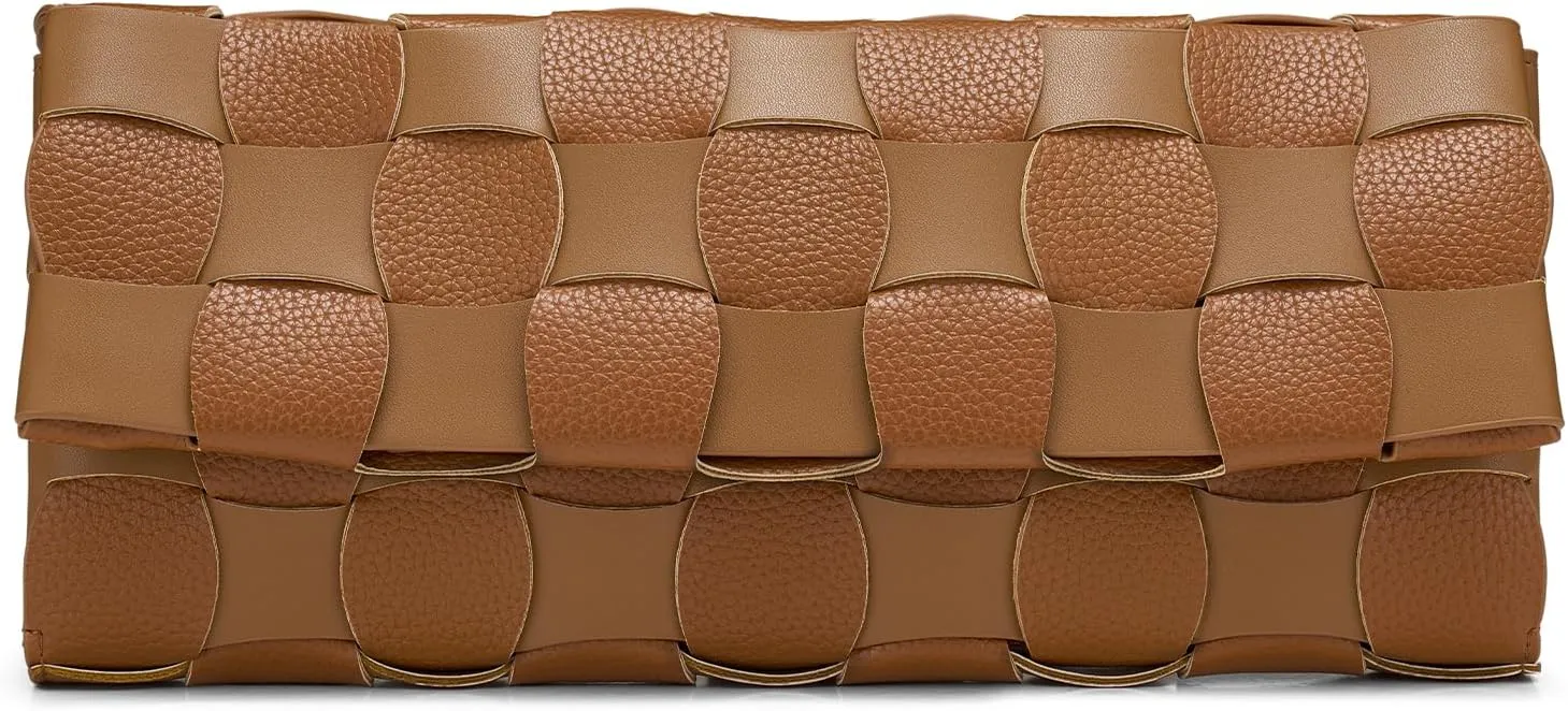 Woven Evening Clutch Purses for Women, PU Crossbody Shoulder Purse Handbag for Evening, Formal Events, Wedding, Party