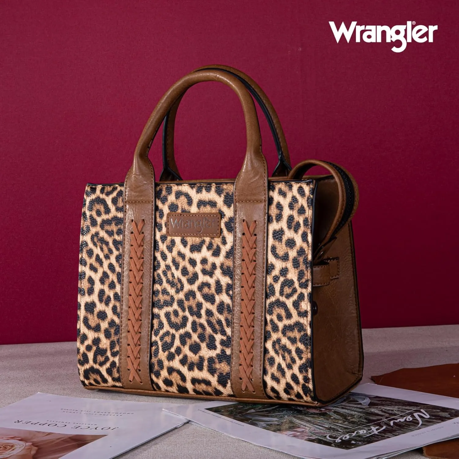 Wrangler Medium Tote Bag for Women Designer Satchel Handbags Top-handle Purses with Strap