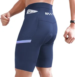Wulibike Cycling Shorts Men Padded:Tights Highly Elastic Breathable Quick-Drying Road Bike Bicycle Shorts for Men Pockets