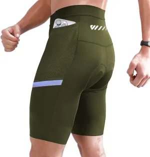 Wulibike Cycling Shorts Men Padded:Tights Highly Elastic Breathable Quick-Drying Road Bike Bicycle Shorts for Men Pockets