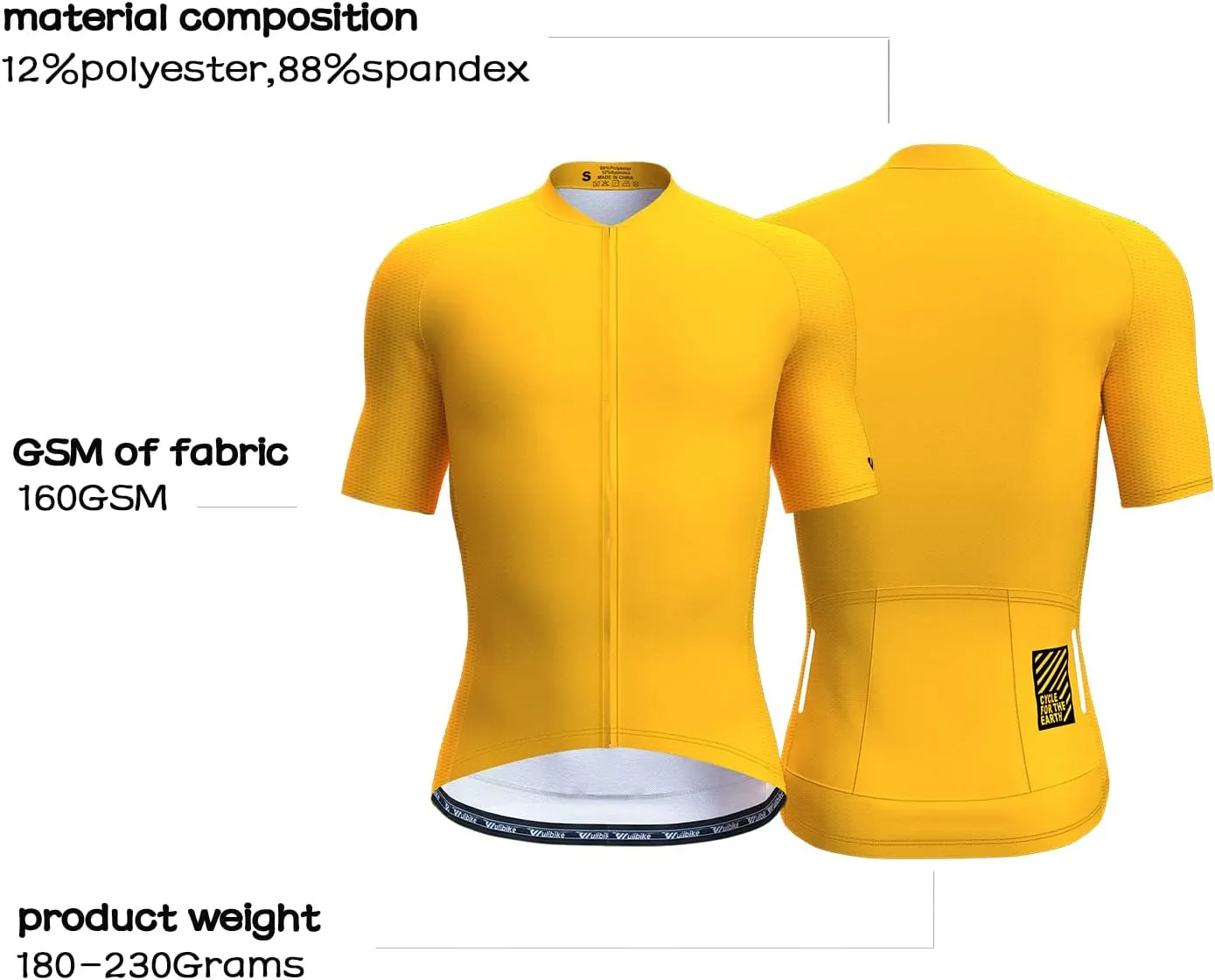 Wulibike Men's Cycling Jerseys Short Sleeve Bike Biking Shirts Full Zip with Pockets Road Bicycle Clothing