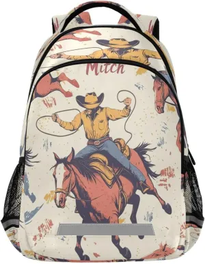 xigua Desert America Troops Cowboy Students Backpack,School Bookbag with Reflective Stripe,Waterproof Laptop Backpack for Children Outdoor Camping Travel Daypack Casual Bags242