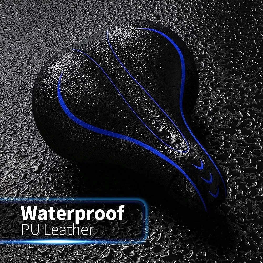Xmifer Oversized Bike Seat, Comfortable Bike Seat - Universal Replacement Bicycle Saddle - Waterproof Leather Bicycle Seat with Extra Padded Memory Foam - Bicycle Seat for Men/Women