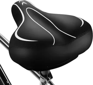Xmifer Oversized Bike Seat, Comfortable Bike Seat - Universal Replacement Bicycle Saddle - Waterproof Leather Bicycle Seat with Extra Padded Memory Foam - Bicycle Seat for Men/Women
