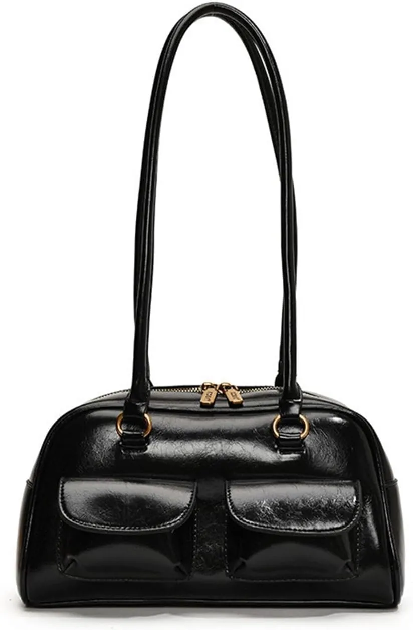 Y2k Purse 2000s Vintage Retro Going Out Shoulder Street Girly Bowling Bag Goth Cute Coquette Leather Commuter Purses