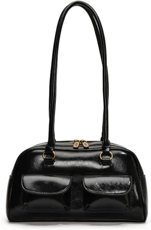 Y2k Purse 2000s Vintage Retro Going Out Shoulder Street Girly Bowling Bag Goth Cute Coquette Leather Commuter Purses