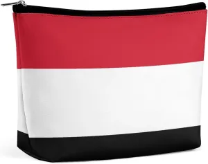 Yemen Flag Travel Friendly Makeup Bag Compact Waterproof Cosmetic Pouch Organizer for Women