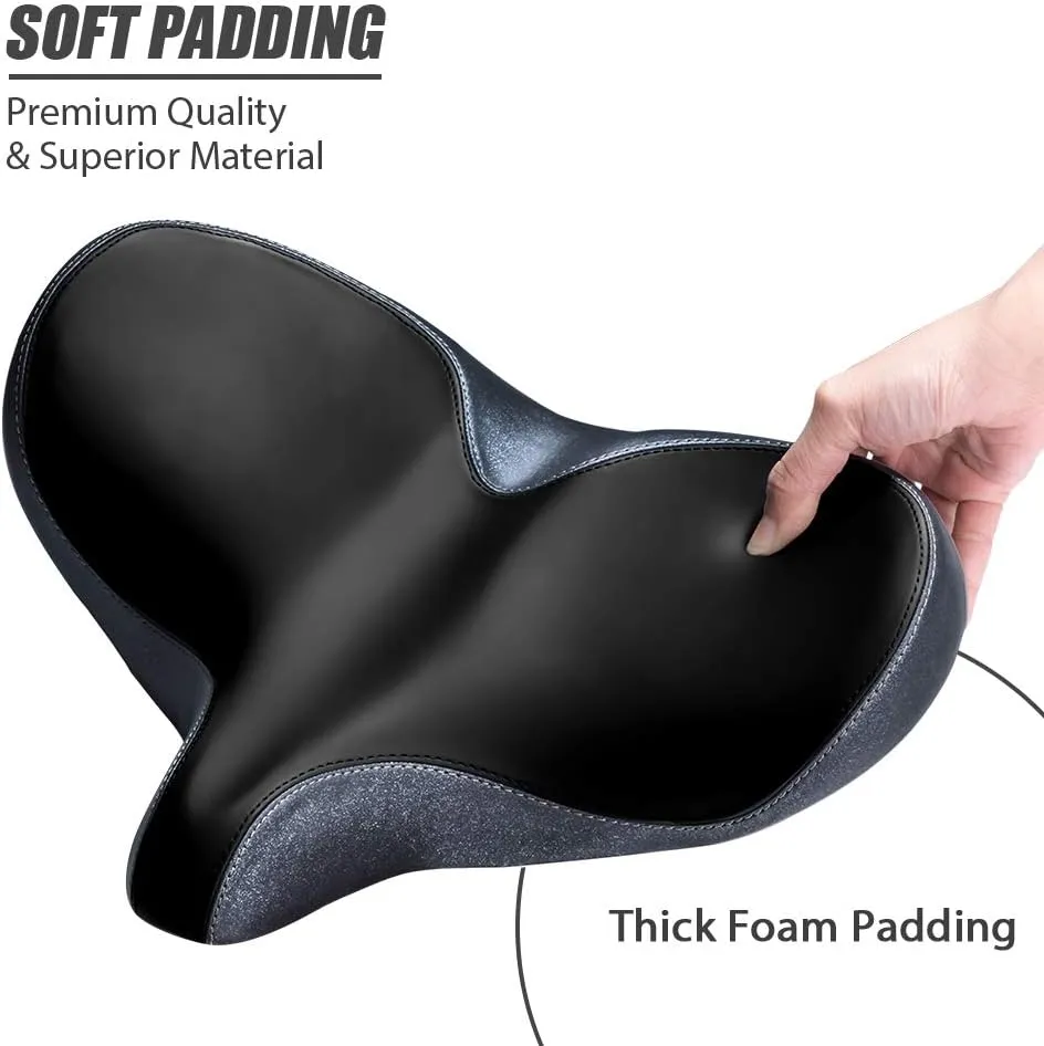 YLG Oversized Comfort Bike Seat Comfortable Replacement Bike Saddle Memory Foam Soft Bike Saddle Waterproof Universal Fit Bicycle Seat for Women Men