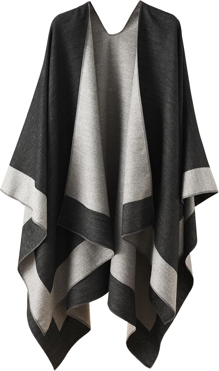 YnimioAOX Women's Shawl Wrap Poncho Sweater Open Front Cape for Fall Winter