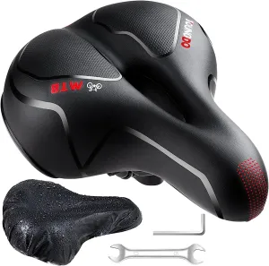 YOUNGDO Bike Seat, Bicycle Saddle Comfortable Soft Wide Road Bike Gel Saddles,Breathable Mountain Bike Seat,Suitable for MTB Mountain Bike,Folding Bike,Road Bike,Spinning Bike, Exercise Bikes