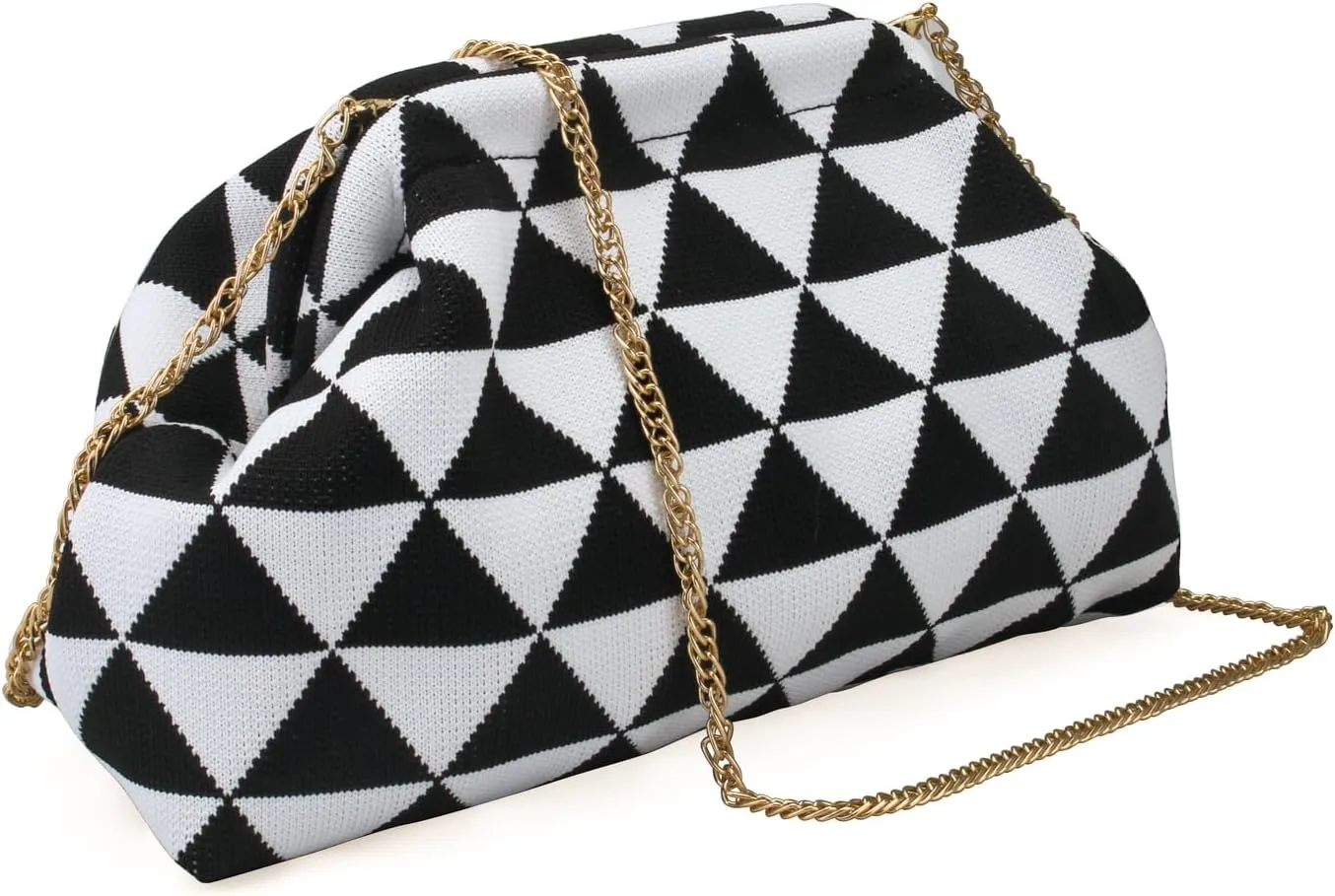 YYW Clutch Purses for Women,Woven Crochet Purse Colorblock Shoulder Bag Casual Knitted Handbag