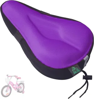 Zacro Gel Kids Bike Seat Cushion Cover for Boys & Girls, Anti-Slip Bike Seat Cover for Toddler, Breathable & Extra Soft Memory Foam Child Bicycle Saddle Padded with Reflective Strip, 9"x6"