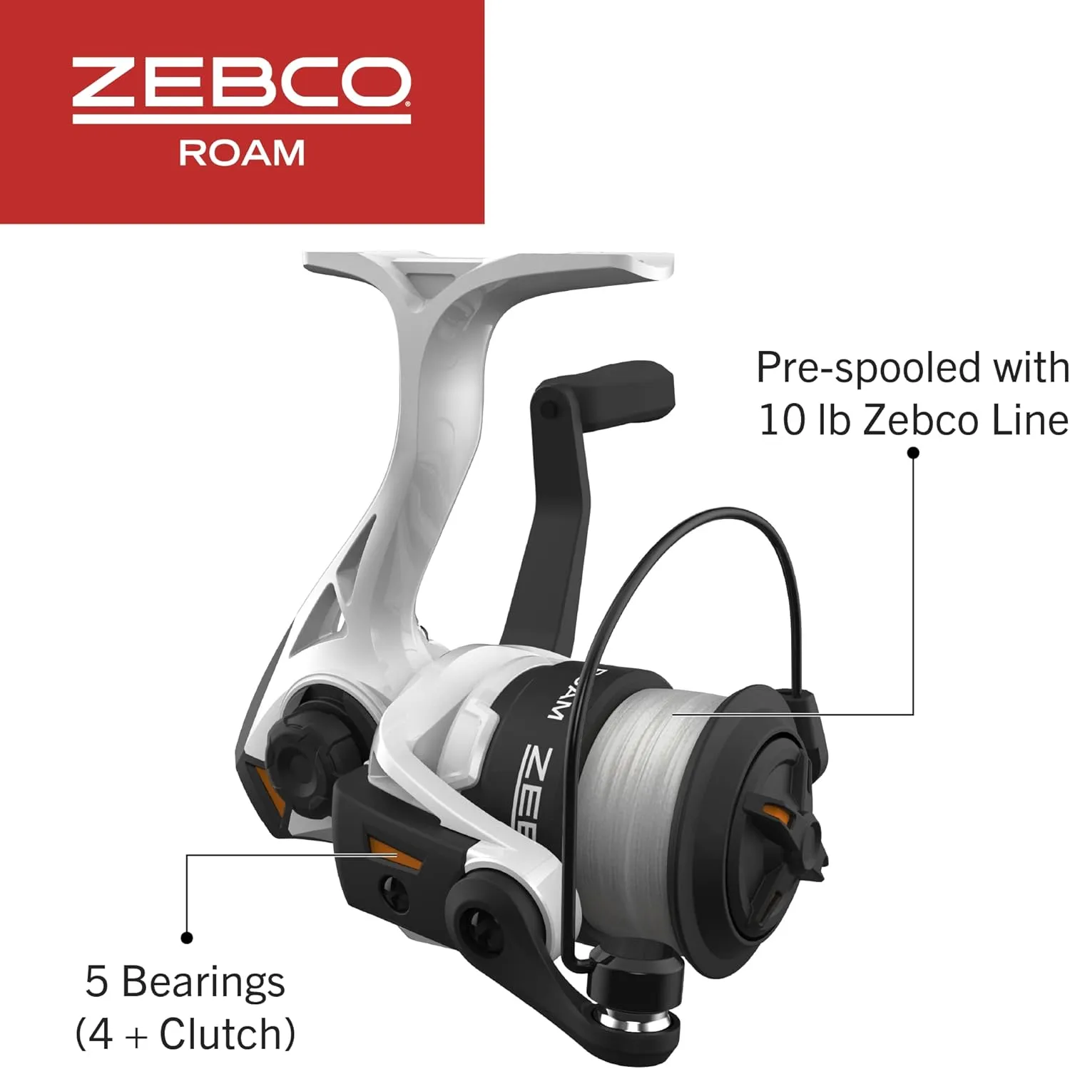 Zebco Roam Spinning Reel and Fishing Rod Combo, Split ComfortGrip Rod Handle, Soft-Touch Handle Knob