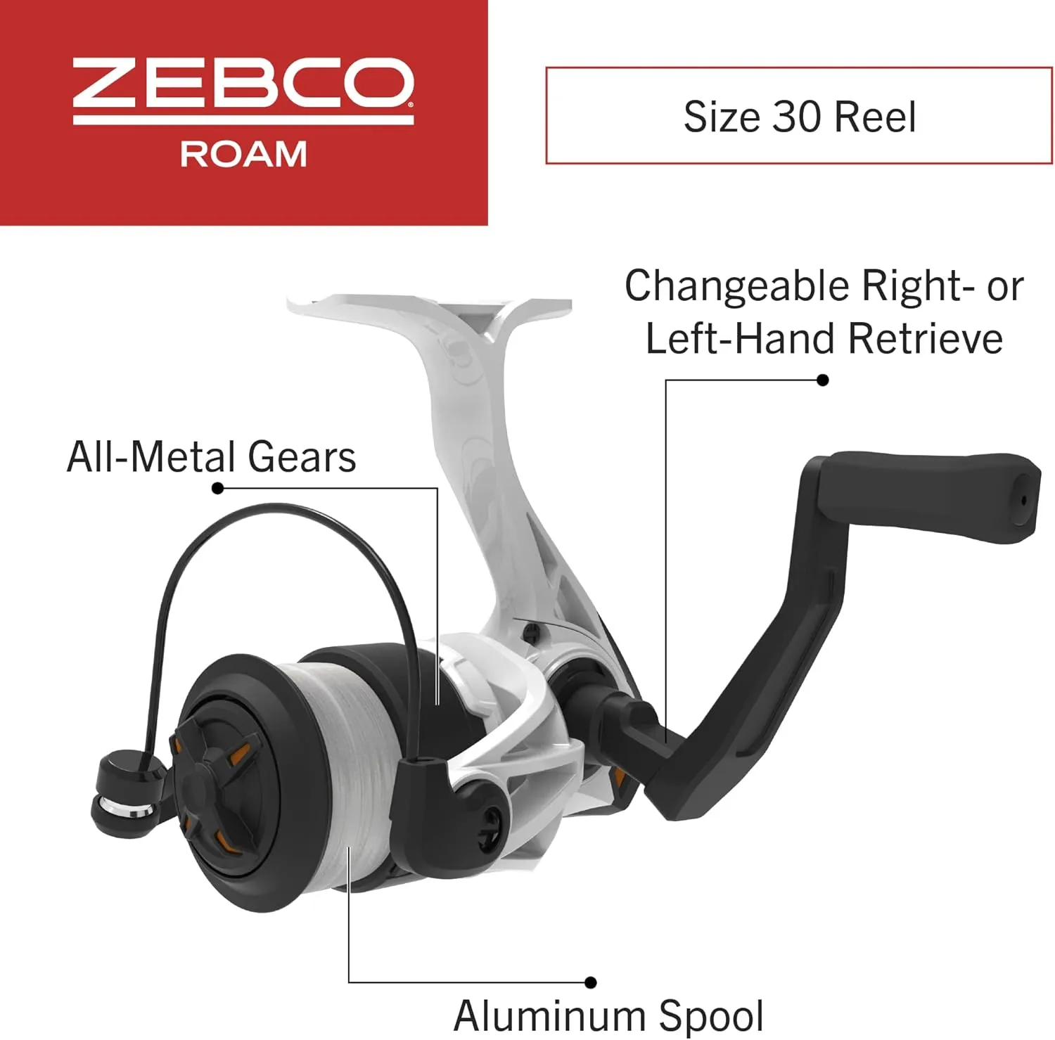 Zebco Roam Spinning Reel and Fishing Rod Combo, Split ComfortGrip Rod Handle, Soft-Touch Handle Knob