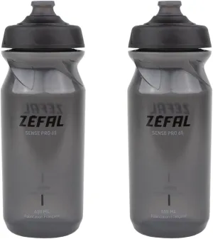 ZEFAL Sense Pro 65 Bicycle Bottle 650 ml x 2 - Set of 2 Bicycle Drinking Bottles - Water Bottle Bicycle Black 650 ml - BPA Free - 2 Premium Bicycle Drinking Bottles - Odour-Free Material