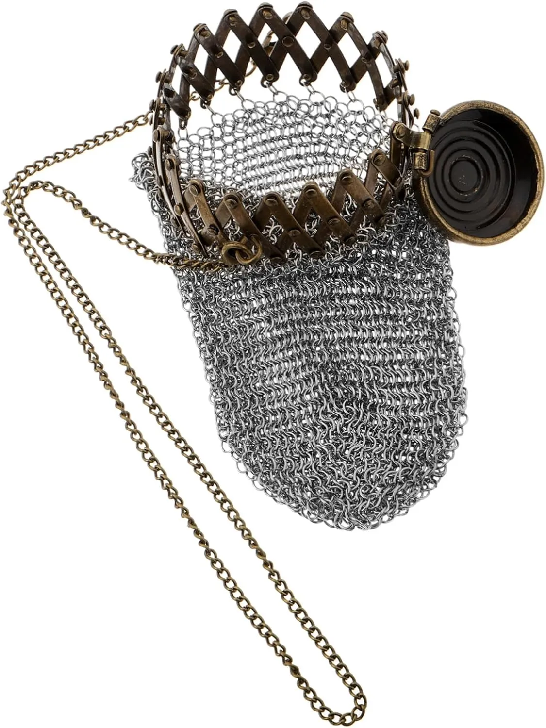 Zerodeko Miniature Antique Coin Box Classic Coin Bag Mesh Purse Twist Lid Design