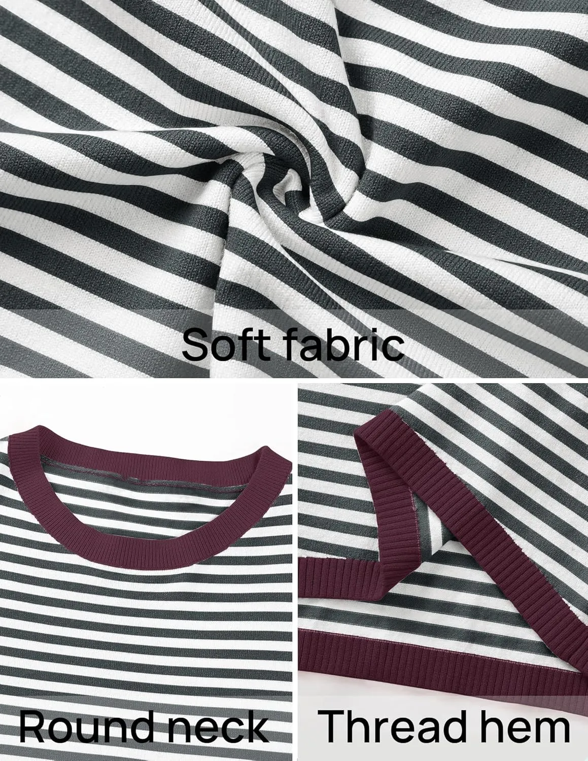 ZESICA Womens Spring Striped Sweaters Long Sleeve Crew Neck Shirts Color Block Lightweight Pullover Tops