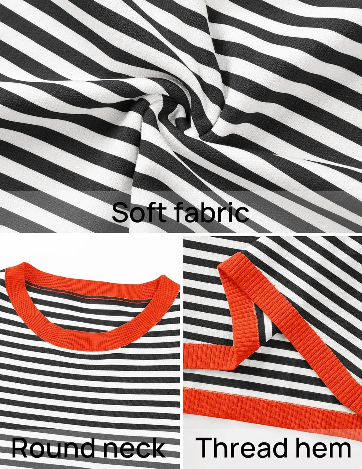 ZESICA Womens Spring Striped Sweaters Long Sleeve Crew Neck Shirts Color Block Lightweight Pullover Tops