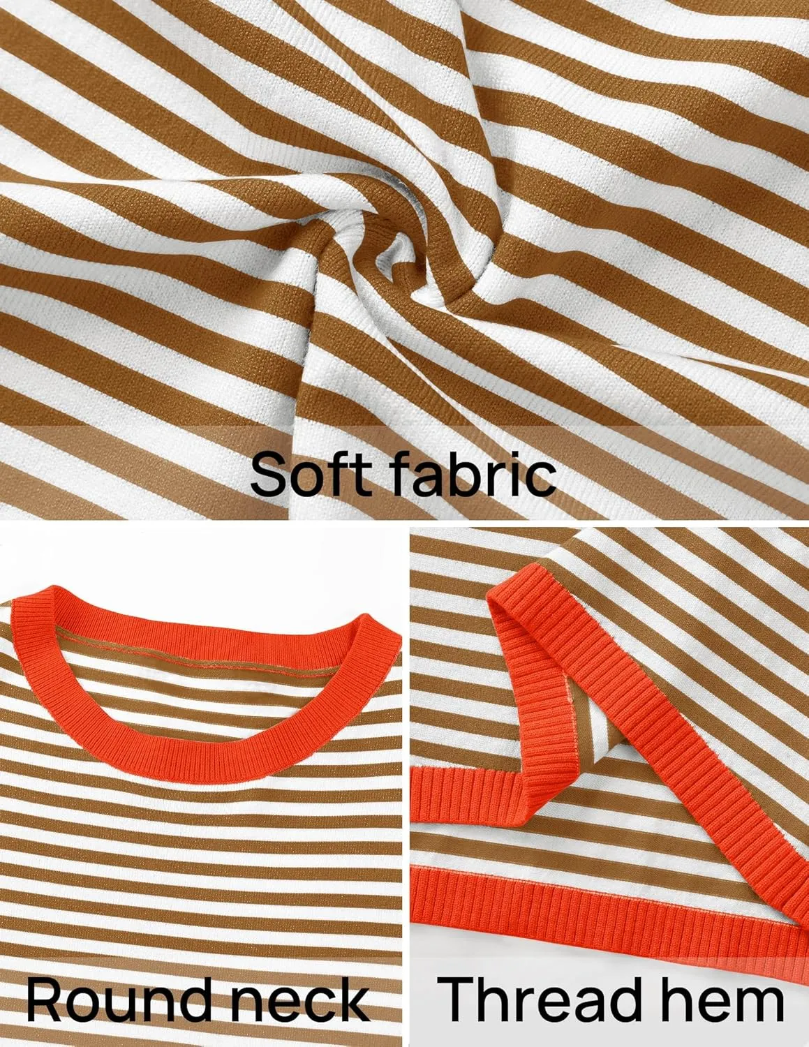 ZESICA Womens Spring Striped Sweaters Long Sleeve Crew Neck Shirts Color Block Lightweight Pullover Tops