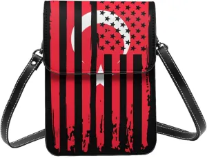 Zimbabwe Zimbabwean America Flag Striped Patterns Small Crossbody Purse Cell Phone Bag for Women