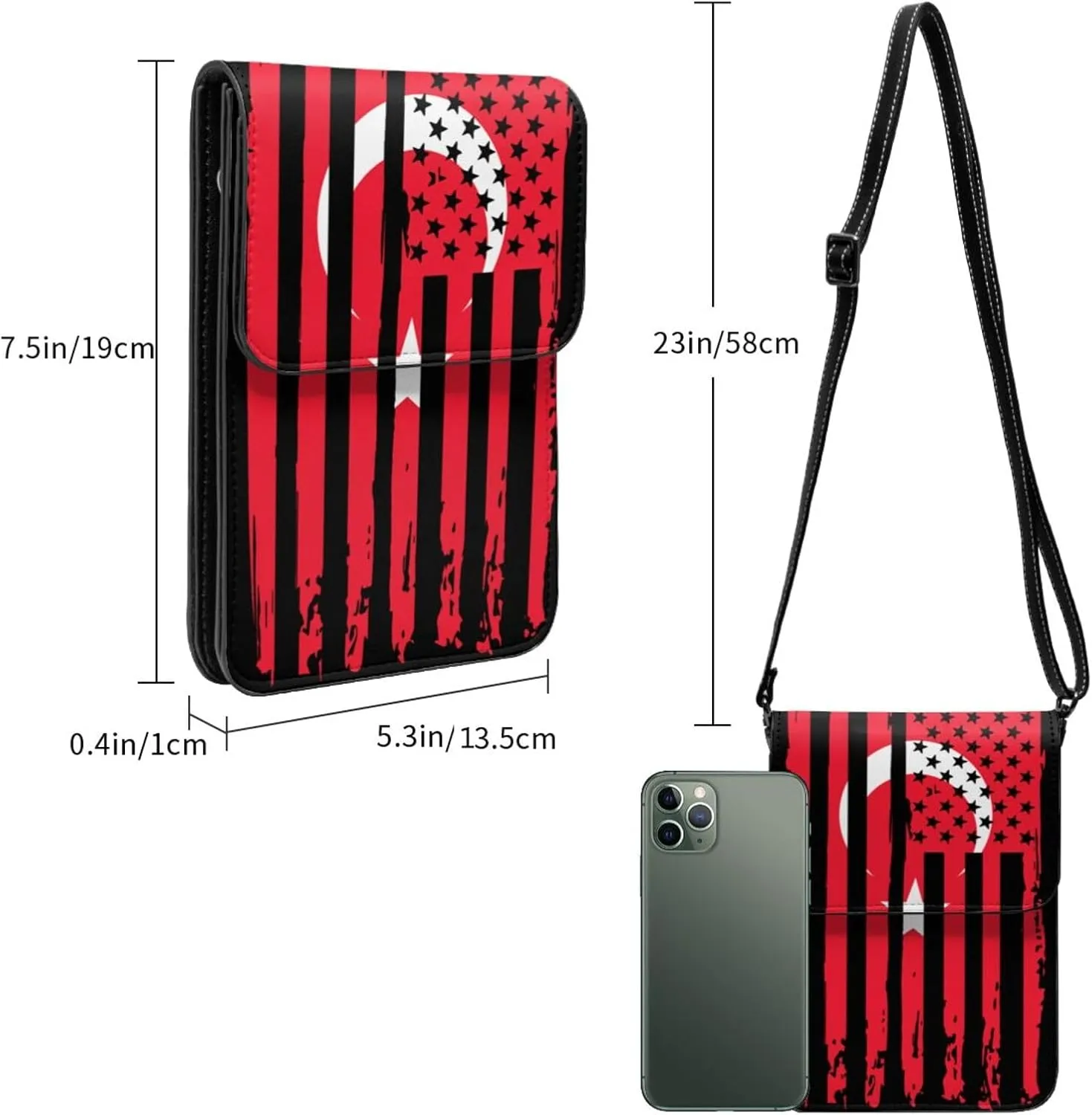 Zimbabwe Zimbabwean America Flag Striped Patterns Small Crossbody Purse Cell Phone Bag for Women