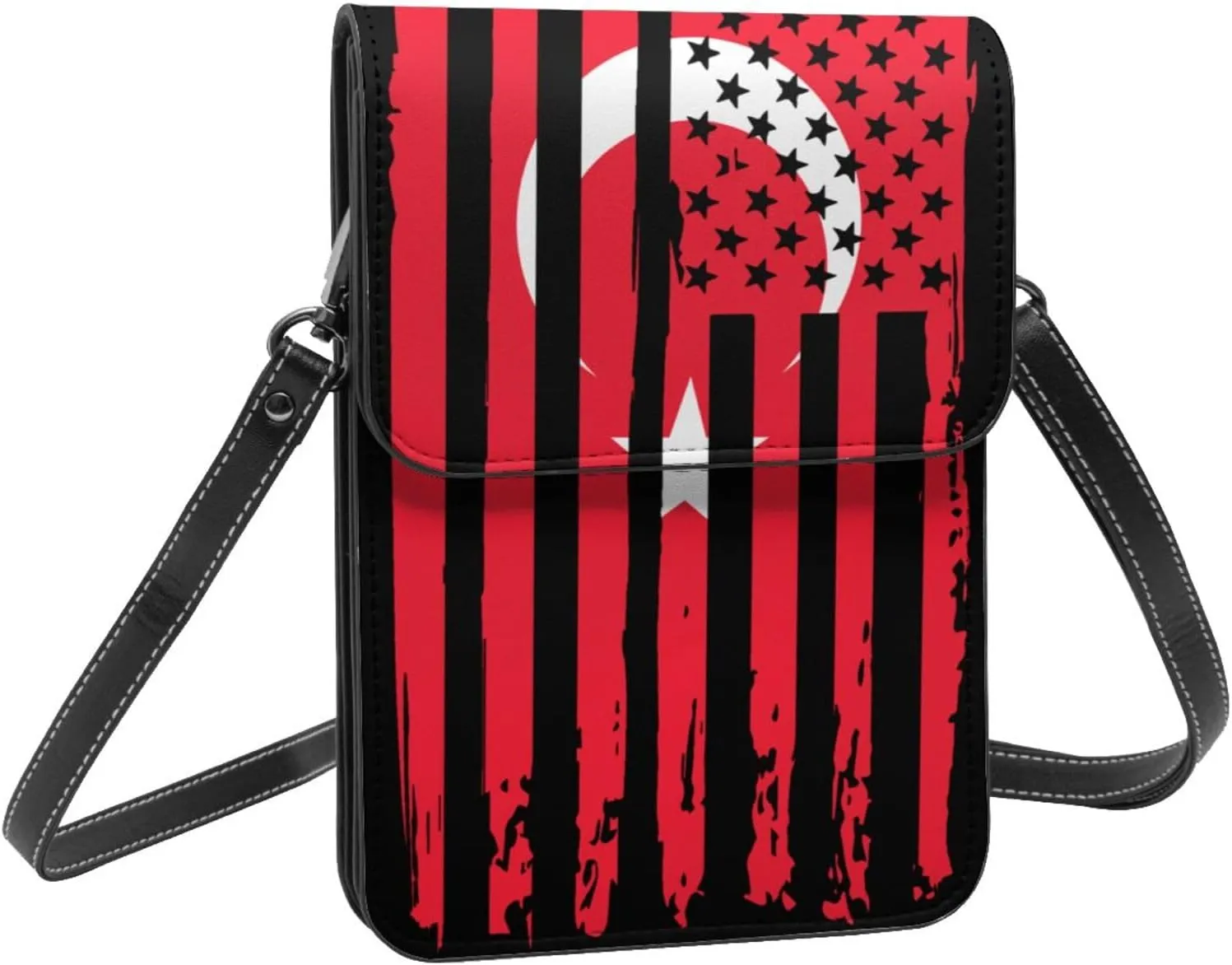 Zimbabwe Zimbabwean America Flag Striped Patterns Small Crossbody Purse Cell Phone Bag for Women
