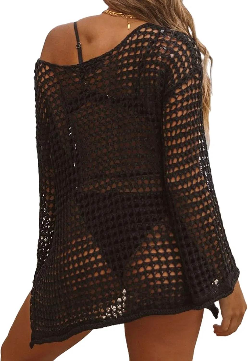ZQFFB Cover Up for Swimwear Women Crochet Swimsuit Bikini Bathing Suit Coverup Beach Crochet Tops