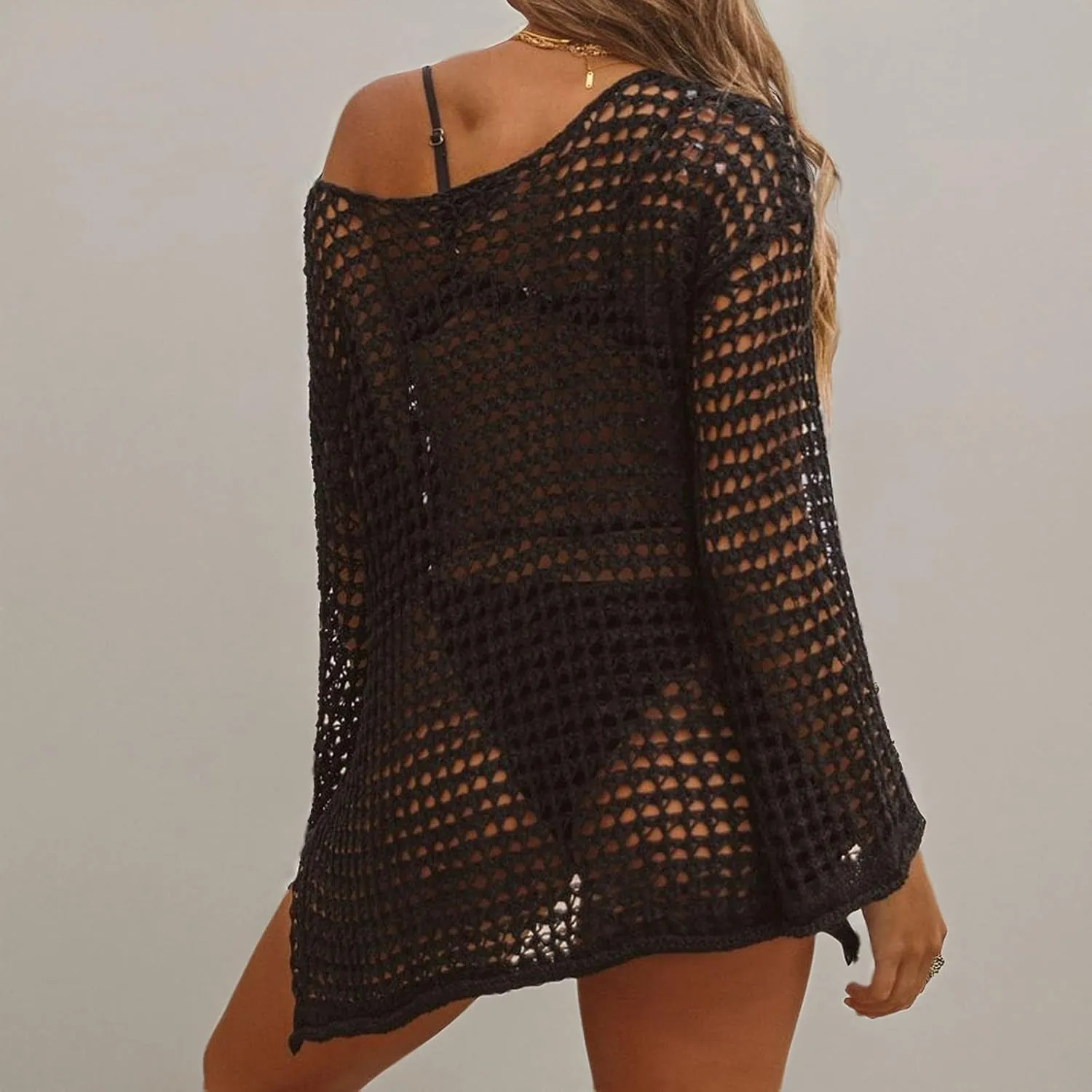 ZQFFB Cover Up for Swimwear Women Crochet Swimsuit Bikini Bathing Suit Coverup Beach Crochet Tops